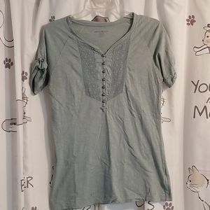 Grey lace embellished tee- medium/tall